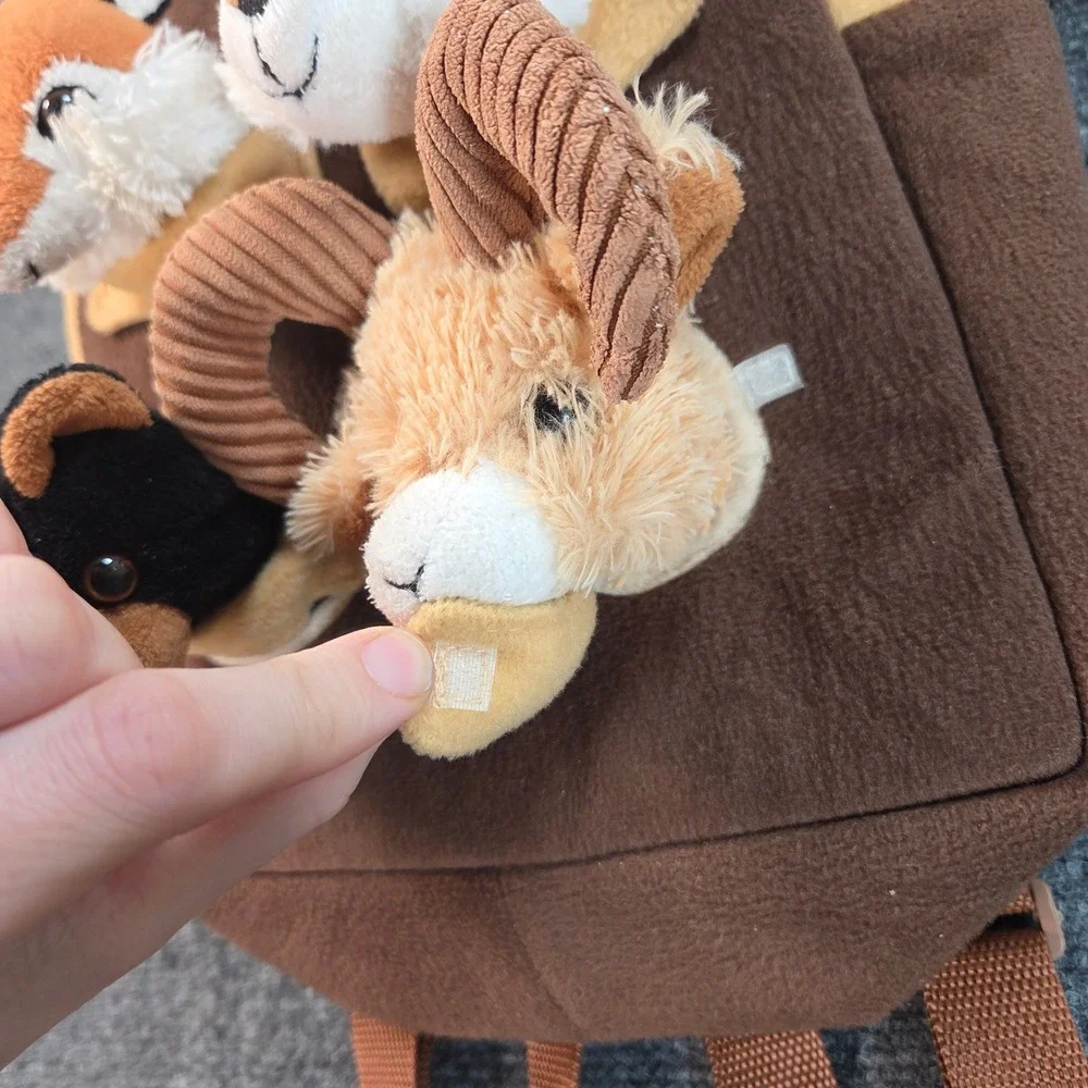 Unipak Kids Plush Woodland Animal Backpack Brown Tan Fox‎ Squirrel Ram Bear 11